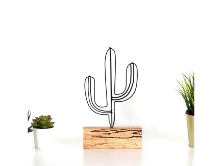 WALLXPERT Decorative Object figura Cactus Mini Black