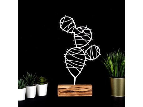 WALLXPERT Decorative Object figura Cactus Round White
