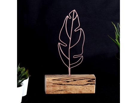 WALLXPERT Decorative Object figura Feather Mini Bronze