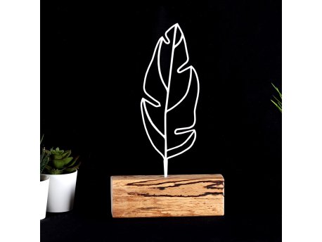 WALLXPERT Decorative Object figura Feather Mini White