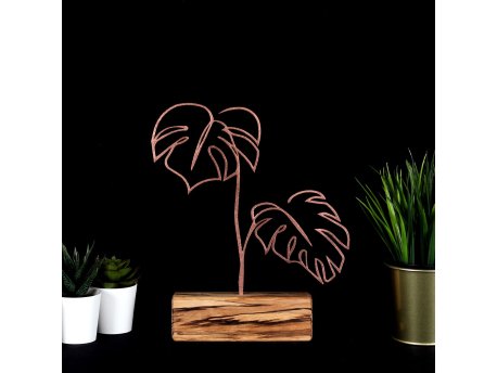WALLXPERT Decorative Object figura Leafs Bronze