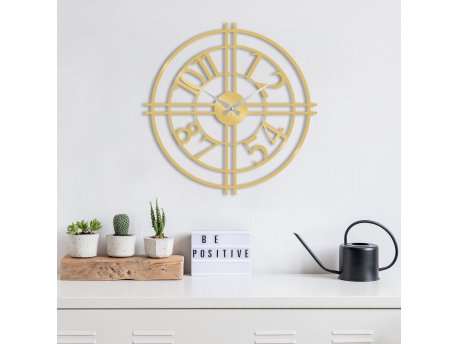 WALLXPERT Dekorativni metalni zidni sat Metal Wall Clock 33 Gold
