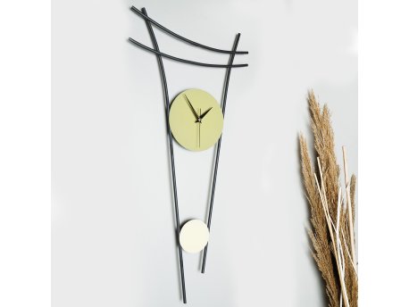 WALLXPERT Dekorativni metalni zidni sat Heit Green