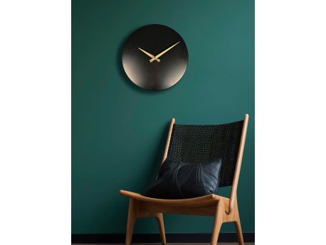 WALLXPERT Dekorativni metalni zidni sat 35Sivmet Black