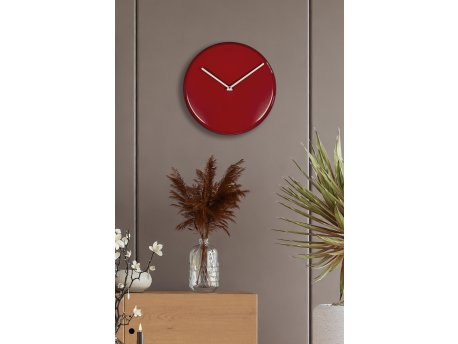 WALLXPERT Dekorativni metalni zidni sat 30Sivmet Cherry