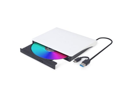 GEMBIRD DVD-USB-031 eksterni USB CD/DVD drive Citac-rezac USB + USB-C black-white