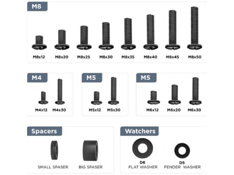 GEMBIRD WM-KIT-01 Univerzalni komplet šrafova za montažu na zid TV nosača