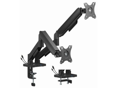 GEMBIRD MA-DA2U-01 Podesivi stoni nosač za 2 monitora sa USB portovima