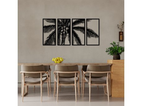 WALLXPERT Dekorativni metalni zidni dodatak Coconut Tree 312