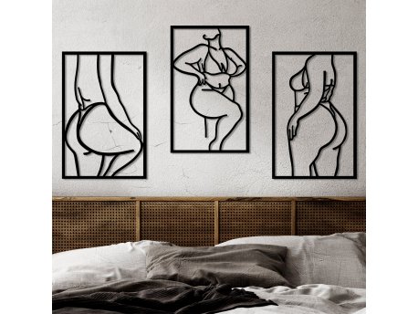 WALLXPERT Dekorativni metalni zidni dodatak Body Positive Line