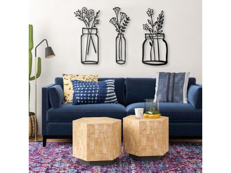 WALLXPERT Dekorativni metalni zidni dodatak Life In The Vases