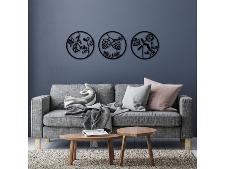 WALLXPERT Dekorativni metalni zidni dodatak Flowers 306 M