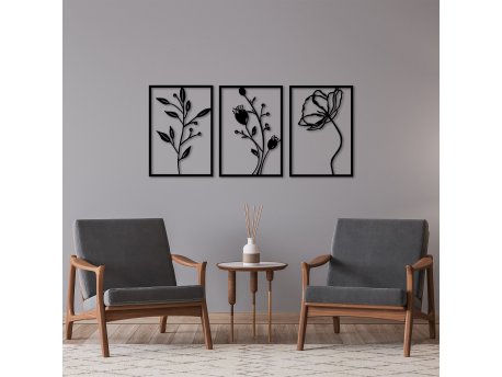 WALLXPERT Dekorativni metalni zidni dodatak Flowers 311