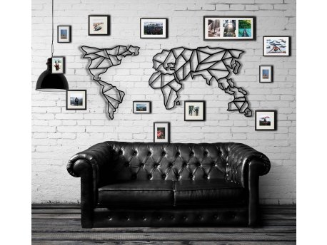 WALLXPERT Dekorativni metalni zidni dodatak World Map v22