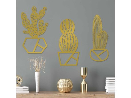 WALLXPERT Dekorativni metalni zidni dodatak Cactus 2