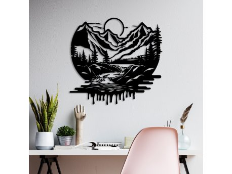 WALLXPERT Dekorativni metalni zidni dodatak Montain River