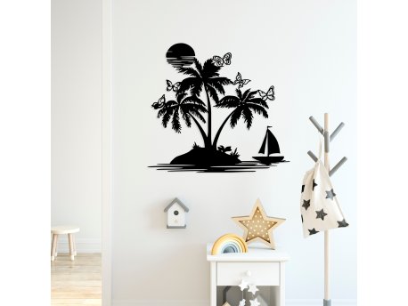 WALLXPERT Dekorativni metalni zidni dodatak Island