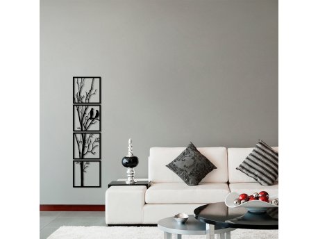 WALLXPERT Dekorativni metalni zidni dodatak Tree And Birds S