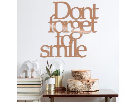 WALLXPERT Dekorativni metalni zidni dodatak Dont Forget To Smıle Copper