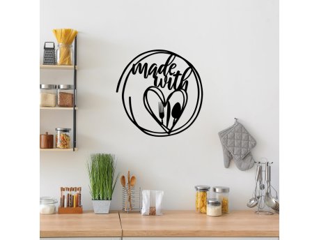 WALLXPERT Dekorativni metalni zidni dodatak Made With Love Food 523
