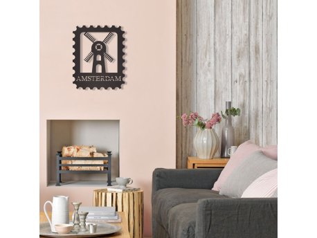 WALLXPERT Dekorativni metalni zidni dodatak Amsterdam Stamp