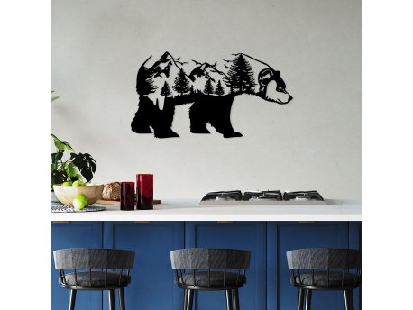 WALLXPERT Dekorativni metalni zidni dodatak Bear Of The Forest