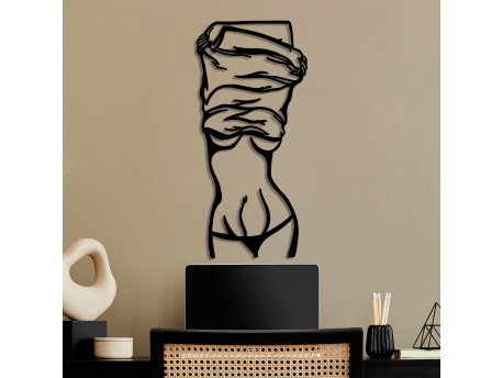 WALLXPERT Dekorativni metalni zidni dodatak Undressing Woman