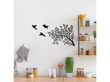 WALLXPERT Dekorativni metalni zidni dodatak Birds From The Branch 496