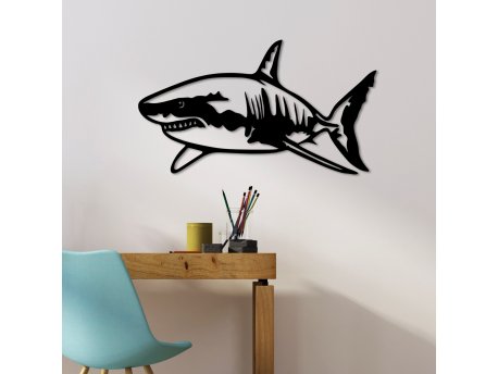 WALLXPERT Dekorativni metalni zidni dodatak Shark L