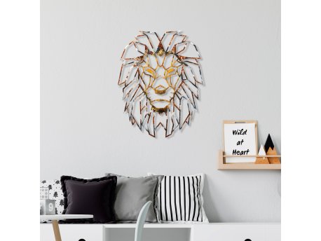 WALLXPERT Dekorativni metalni zidni dodatak Lion 1