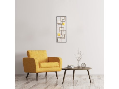 WALLXPERT Dekorativni metalni zidni dodatak Sarı Yokus