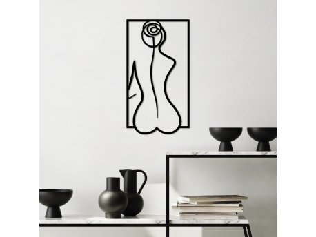 WALLXPERT Dekorativni metalni zidni dodatak Rose Silhouette M