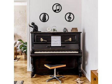 WALLXPERT Dekorativni metalni zidni dodatak Just Music 295