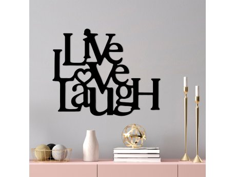 WALLXPERT Dekorativni metalni zidni dodatak Live Love Laugh