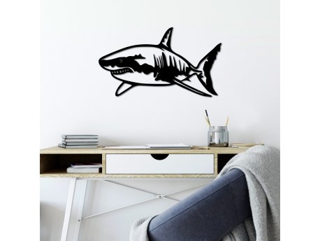 WALLXPERT Dekorativni metalni zidni dodatak Shark M