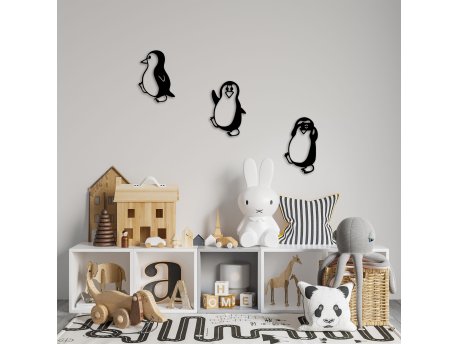 WALLXPERT Dekorativni metalni zidni dodatak Penguins 297