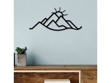 WALLXPERT Dekorativni metalni zidni dodatak Mountain and Sun