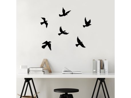 WALLXPERT Dekorativni metalni zidni dodatak Flying Birds