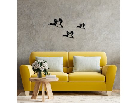 WALLXPERT Dekorativni metalni zidni dodatak Ducks 290