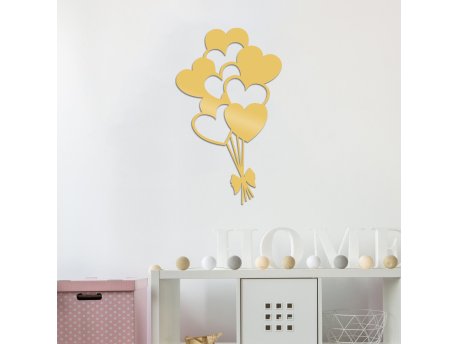 WALLXPERT Dekorativni metalni zidni dodatak Balloons Gold