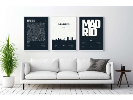 WALLXPERT Dekorativna uramljena MDF slika (3 komada) Mp3 00119 40 x 50