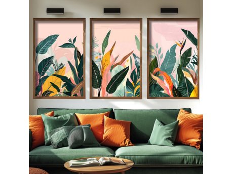 WALLXPERT Dekorativna uramljena MDF slika (3 komada) GE264 L