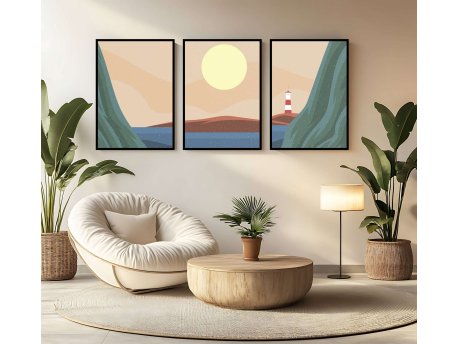 WALLXPERT Dekorativna uramljena MDF slika (3 komada) Mp3 00103 30 x 40