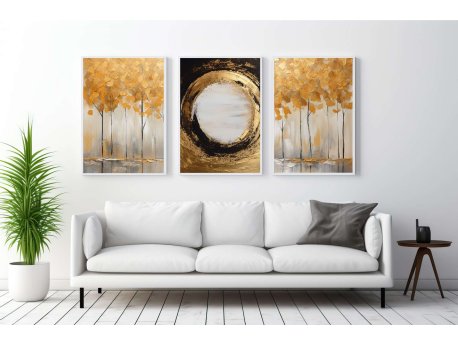 WALLXPERT Dekorativna uramljena MDF slika (3 komada) Mp3 00109 30 x 40