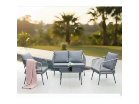 ZenGarden Baštenska garnitura Dali ratan siva ZG 031221S