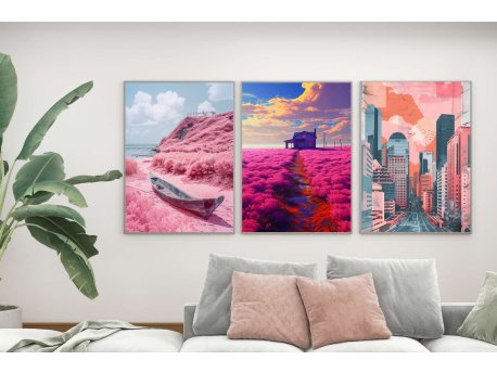 WALLXPERT Dekorativna uramljena MDF slika (3 komada) Mp3 00115 30 x 40