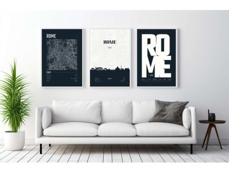 WALLXPERT Dekorativna uramljena MDF slika (3 komada) Mp3 00121 30 x 40