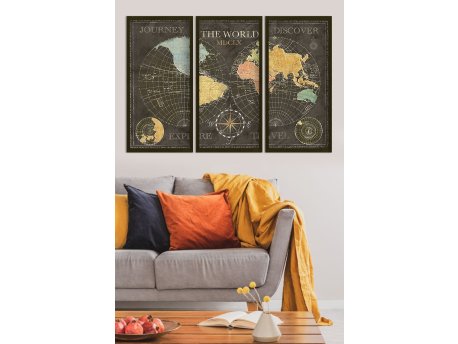 WALLXPERT Dekorativna uramljena MDF slika (3 komada) Artsmdfdkset11