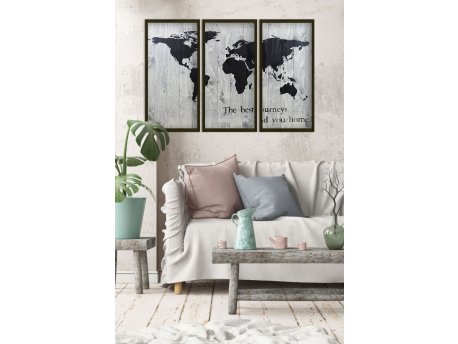 WALLXPERT Dekorativna uramljena MDF slika (3 komada) Artsmdfdkset12