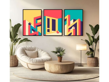 WALLXPERT Dekorativna uramljena MDF slika (3 komada) Mp3 00104 21 x 30